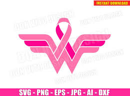 Wonder Woman Breast Cancer Awareness Svg Dxf Png Logo Cut Files
