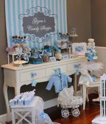 Blue And Gray Striped Baby Boy Baby Shower Printable Backdrop Chic Baby Shower Baby Boy Shower Shabby Chic Baby Shower