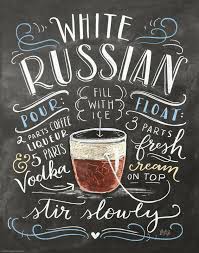 White Russian Drankjes Krijtbord Drank