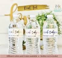 Personalized Real Foil Water Bottle Labels/baby Shower Water ...