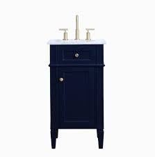 Rta bathroom cabinets come in a carton with everything inside to complete the assembly. 18 Inch Single Bathroom Vanity In Blue Vf12518bl Valley Light Gallery