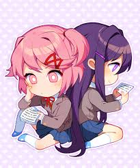 valentines natsuki and yuri chibis by satchely literature club anime literature