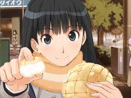 Ayatsuji Tsukasa feeds the protagonist some melon bread. From Amagami. |  Amagami, Anime, Shoujo manga