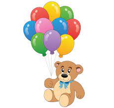 Cute Teddy Bear With Colorful Balloons Vector Art Plyushevyj Mishka Risunki Detskie Kartinki