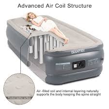 Giantex Twin Air Mattress Elevated Raised Bed Inflatable Built In Pump Carry Bag Mattress Elevated Raised Twin Air Mattress Air Bed Air Mattress