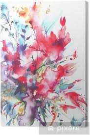 En fait, c'est simple ! Tableau Sur Toile Aquarelle Bouquet De Fleurs Belle Eclaboussure Abstraite De Peinture Illustration De La Mode