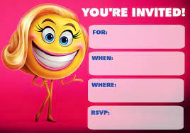 Emoji Movie Invitations Emoji Birthday Party Emoji Birthday Emoji Birthday Invitations