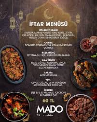 Mado 75 Cadde Diyarbakir Ramazan 2019 Iftar Menusu Ve Fiyatlari Iftar Menusu Iftar Tabagi Serpme Iftariyelikler Corba Domates Veya Kiska Iftar Kavurma Yemek