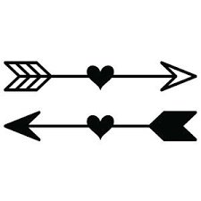 Heart Arrows Set Heart With Arrow Arrow Silhouette Chalk Markers Art