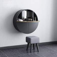 Now's the time to save early! 399 99 Modern Round Wall Mount Makeup Vanity Table Set With Mirror Gray Makeup Modern Bedroom Other By Homary Limited Houzz