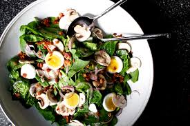 In a large bowl, combine the spinach, mayonnaise, and remaining bacon fat. Spinach Salad With Warm Bacon Vinaigrette Smitten Kitchen