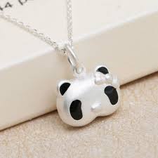 Cute 3d Panda Pendant Necklace 925 Sterling Silver Panda Jewelry Panda Necklace Jewelry Picture