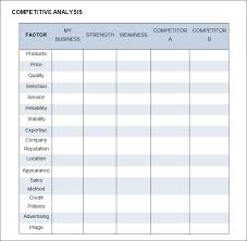 competitive analysis templates 23 examples in word pdf