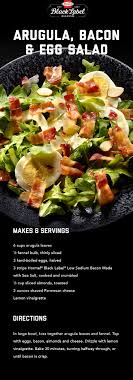Arugula Bacon Egg Salad Black Label Lower Sodium Bacon Bacon How To Make Salad Bacon Egg Salad