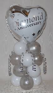 Diamond 60th Wedding Anniversary Foil Balloon Display Table Centrepiece In 2020 60th Wedding Anniversary Gifts 60th Wedding Anniversary Decorations 60th Anniversary Parties