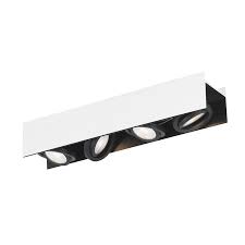 Eglo Vidago 4 Light 24 41 In Black White Dimmable Led Track Bar Fixed Track Light Kit In The Fixed Track Lighting Kits Department At Lowes Com