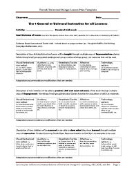 Tiered Lesson Plan Template Lesson Plan Templates Differentiated Instruction Lesson Plans Udl Lesson Plans