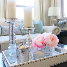 Coffee Table Decor Inspiration White Trays For The Coffee Table Pink Peony Flower Arrang With Images Living Room Decor Apartment Table Decor Living Room Pink Living Room