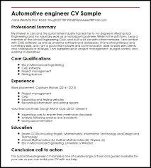 This guide with example first cv and cv template shows you everything you need to create a superb junior cv and start getting interviews for your first job. Automotive Engineer Cv Example Myperfectcv
