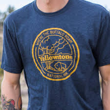 Where the Buffalo Roam - Yellowstone navy / large