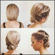 Wunderschon Diese Hochsteckfrisuren Kannst Du Auch Mit Kurzen Einfache Frisuren Short Wedding Hair Chin Length Hair Hair Lengths