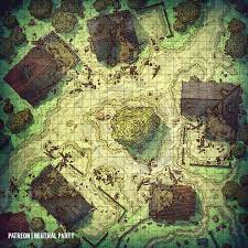 Ruined Village Center Battlemaps Village Map Fantasy Village Dungeon Maps