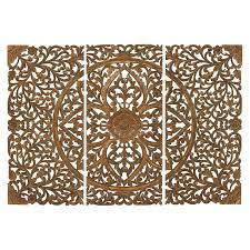 Grayson Lane 22 X 48 Extra Large Hand Carved Brown Wood Wall Panels With Floral And Acanthus Designs Set Of 3 Panels Lowes Com Traditional Wall Decor Wood Wall Decor Wood Panel Walls