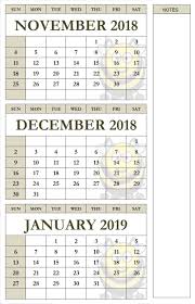 Cute November December 2018 January 2019 Calendar Cutenovember2018calendar Cutecalendar Novemberdecember2018 2019 Calendar Calendar Printables Calendar