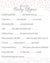 Baby Shower Game Printable Finish The Rhyme Baby Shower Printables Free Printable Baby Shower Games Simple Baby Shower