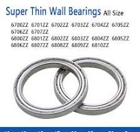 Super Thin Wall Sealed Bearings Steel Deep Groove Ball Bearing 6700ZZ to  6810ZZ