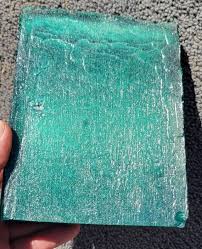 Fiber Optic Glass Large Sea Green Block