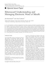 With the advancement of the internet and technology a new form of wom has surfaced for quite some time now, this is electronic word of mouth (ewom). Understanding And Managing Electronic Word Of Mouth Ewom