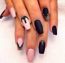 Black And Baby Pink Acrylic Nails Pin By Zulma Zamudio On Unas Fashion Nails Pink Nails Black Acrylic Nails