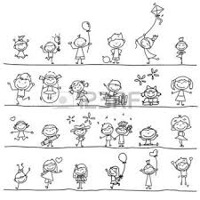 Black And White Kids Playing Cartoon Kid Drawing Line Stock Photos Images Royalty Free Kid Drawing Line Images And Pictures How To Draw Hands Drawing For Kids Kids Doodles