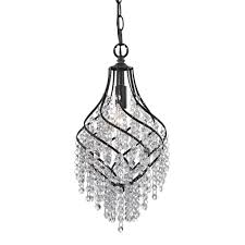 Titan Lighting Mowbray 1 Light Dark Bronze With Clear Crystal Pendant Tn 998224 The Home Depot