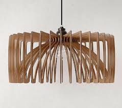 Pendant Light Wood Lamp Shade Lighting Ceiling Fixture Modern Hanging Industrial Ebay
