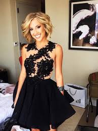 I Think The Only Thing We Can Do With My Hair Is Curl It So I Ll Look For Stuff To Do With Yo Black Homecoming Dress Black Prom Dress Short Pretty