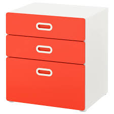 Stuva Fritids Kommode Mit 3 Schubladen Weiss Rot Ikea Deutschland In 2020 Ikea Storage System Small Drawers