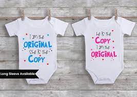 Funny Twins Baby Onesies Newborn Twin Clothing Outfit Set