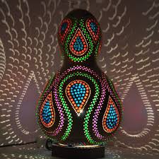 Su Kabak Abajur Su Kabak Abajur Dekoratif Lamba Gourd Lamp Lamba Su Kabagi Desenler