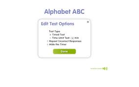 A test to see how fast you can type the english alphabet. Timed Test Alphabet