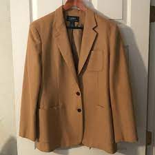 Made from 50% wool, 50% camel hair, this stylish men's beige camel coat features notched lapels and two external pockets. Ralph Lauren Camel Blazer Shop Clothing Shoes Online