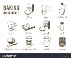 Edit Vectors Free Online Set Of Monochrome Shutterstock Editor Flour Ingredients Baking Ingredients Food Icons