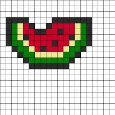 Pasteque En Pixel Art Pixel Art Dessin Pixel Dessin Pixel Facile
