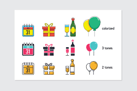 Download free fonts and free dingbats at urbanfonts.com. 55 Happy New Year Icons In 3 Styles With Bonus Graphic By Ltng Creative Fabrica