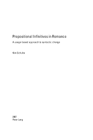 Language change as a result of language contact is studied in many different ways using a number of different methodologies. Pdf Prepositional Infinitives In Romance A Usage Based Approach To Syntactic Change Kim Schulte Academia Edu