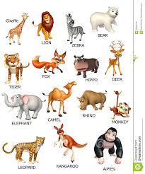 Wild Animal Chart Stock Illustration Illustration Of
