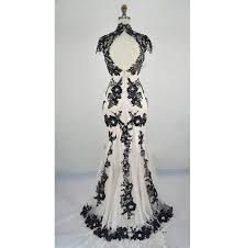 Black White Wedding Gown Classic Lace Elegant Summer Banquet Dress Black Wedding Dresses Black White Wedding Dress Black And White Gown