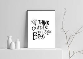 Think Outside The Box Quote Digital Download Wall Art Inspirational Quote Art Printable Instant Download Ho Boxing Quotes Inspirational Quotes Positive Quotes