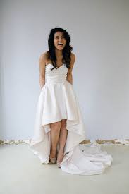 Make It Darling Wedding Dress High Low Front Simple Strapless Structured Bodice Sweetheart Neckline Hi Wedding Dress Couture Dresses Designer Wedding Dresses